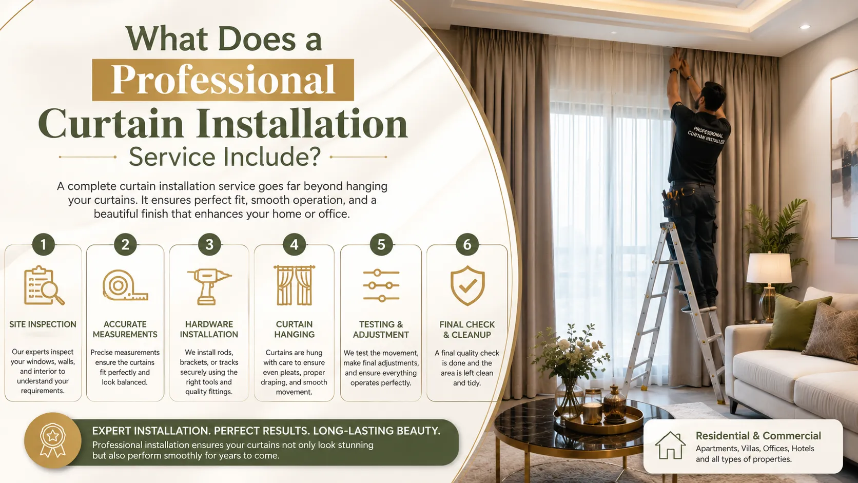 What Does a Professional Curtain Installation Service Include