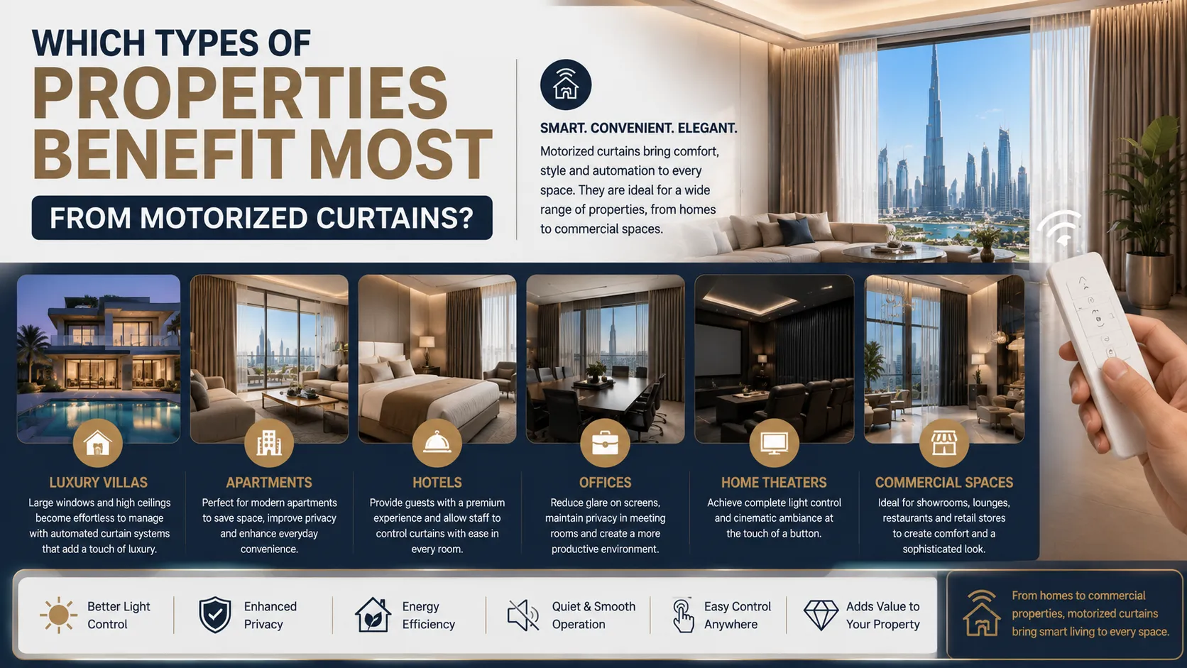 Which Types of Properties Benefit Most from Motorized Curtains