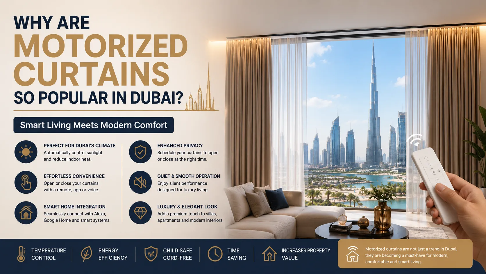 Why Are Motorized Curtains So Popular in Dubai