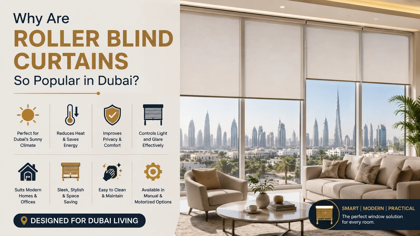 Why Are Roller Blind Curtains So Popular in Dubai